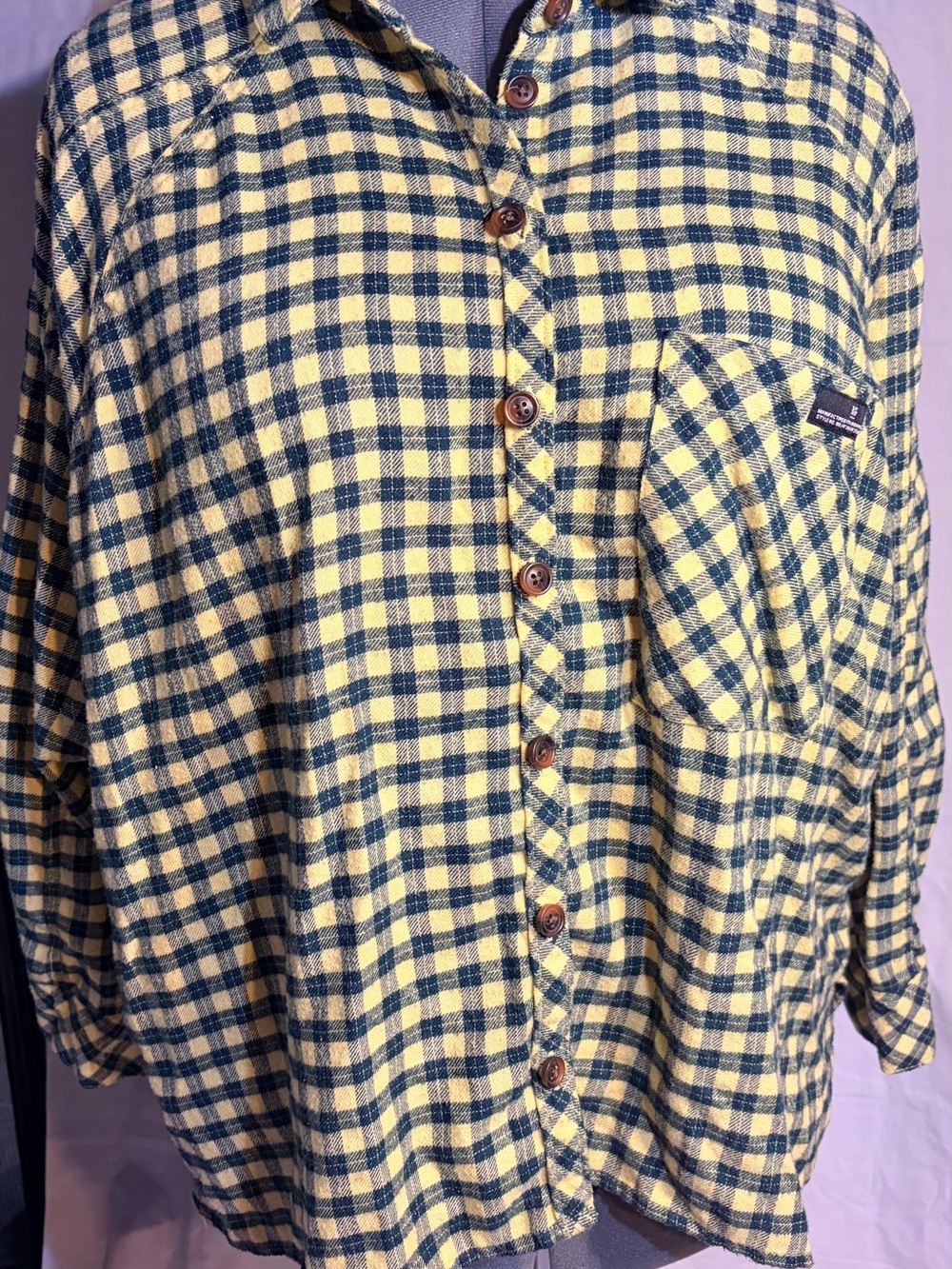 BDG Urban Outfitters "Brenden" Plaid Drapey Flannel (Style #OB872088) Sz small